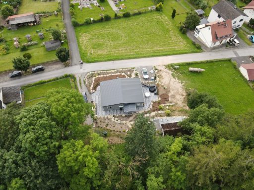 Ferienhaus Diemeltal Drohnenbild von oben