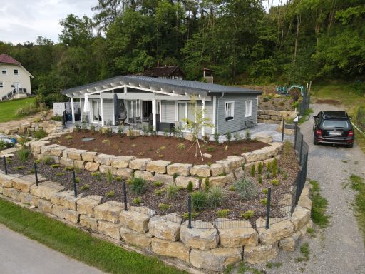 Ferienhaus Diemeltal Drohnenbild von der Seite